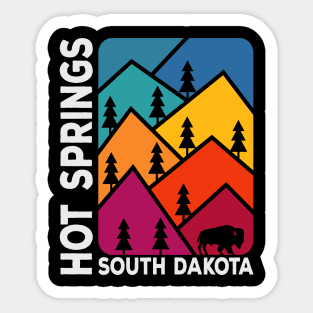 Hot Springs South Dakota Vintage Mountains Bison Sticker